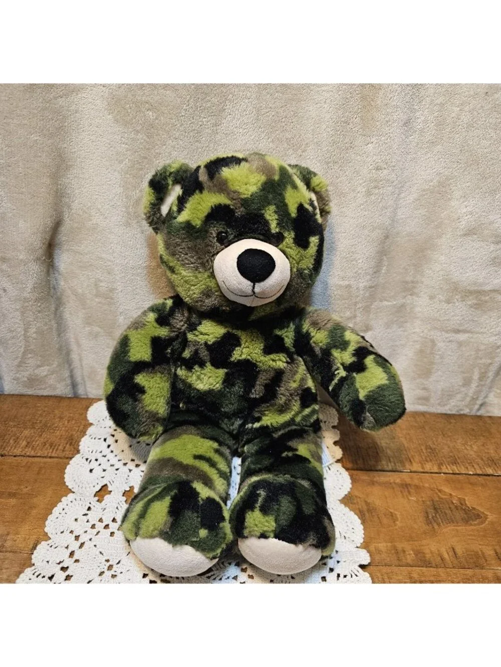 Build a Bear BABW 2010 Green Camo Camouflage Teddy Bear Stuffed Animal Plush